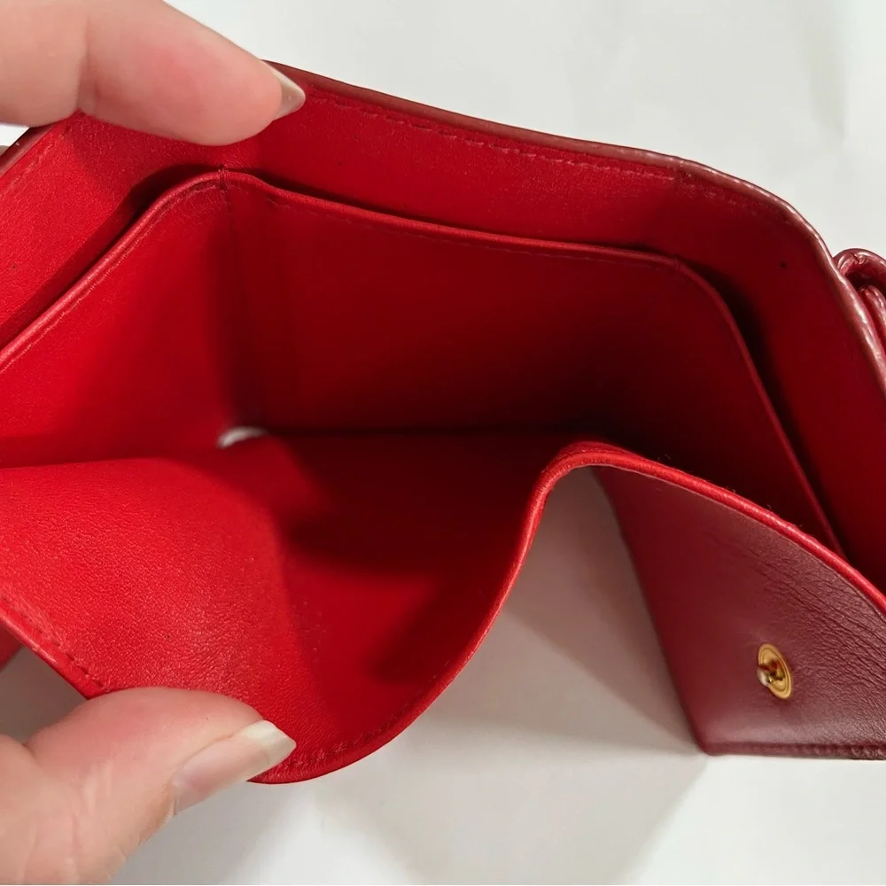 PRADA Compact Wallet Tri-fold Leather Vitello Move Mini